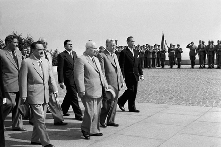 Khrushchev and Bulganin, Belgrade, Serbia, 1955 (photo)
