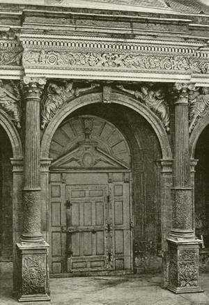 Dijon, Porte de l'Hotel de Vogue (b/w photo)