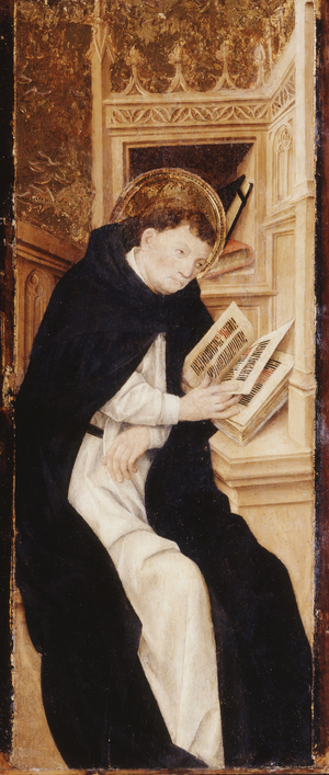 An Augustine Monk reading an Anthiphonary (oil on panel)