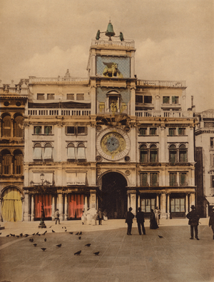Venezia / Venice: Torre dell'Orologio (coloured photo)