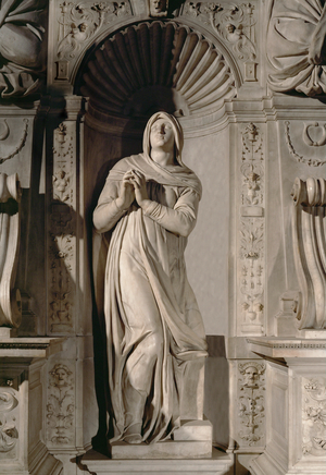 Rachel, wife of Jacob and here the symbol of an active life, from the tomb of Pope Julius II Rovere in San Pietro in Vincoli (marble)