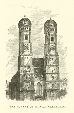 The Towers of Munich Cathedral (engraving)