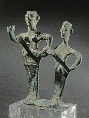 Bronze idol with two figures, from the river Orontes …