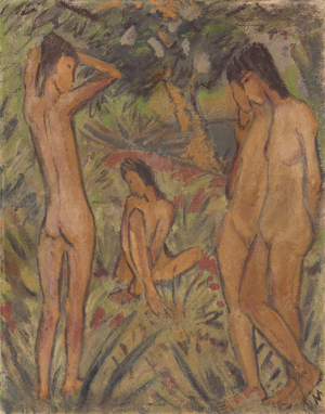Bathers, 1916-1917 (distemper on burlap)