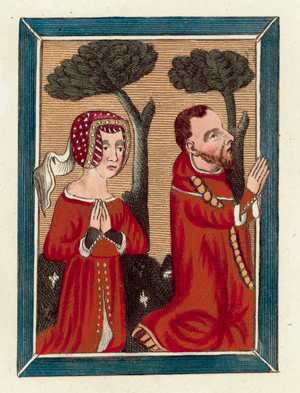 Thomas Beauchamp, Earl Of Warwick, and Margaret his wife (coloured engraving)