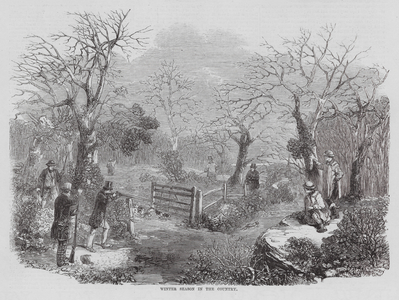Winter season in the country (engraving)