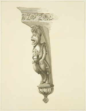 Bracket on the Exterior of the Mint (now St Peter's Hospital) (pencil & watercolour on paper)