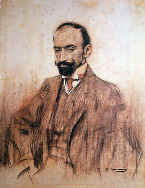 Portrait of Jacinto Benavente,, Spanish playwright, ... (drawing)