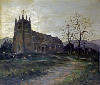 Old Oldham Church, 1924 (oil on canvas)