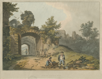 Dudley Castle - The Keep: coloured aquatint engraving, nd [?19th cent] (print)
