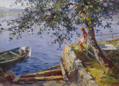 The children at Endresen guest house (oil on canvas) 
