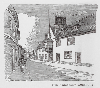 The "George," Amesbury (litho)