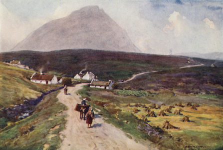 The Road to Dugort, Achill Island (colour litho)