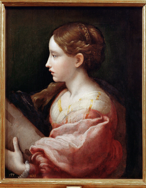 Saint. Barbara (painting on wood)