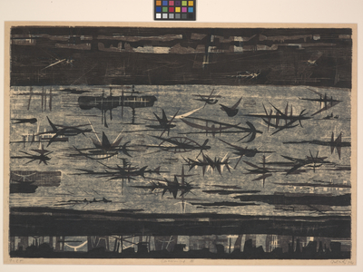 Spawning Iii (colour woodblock print)