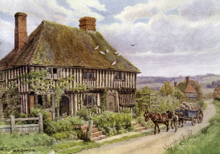 Small Hythe, near Tenterden, Kent (colour litho)