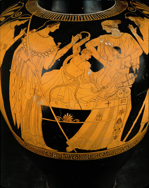 Young Heracles fights two serpents sent by Zeus' …
