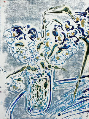 Fleur De Sel No. 02 Blue Carmel Monotype, 2021 (oil on paper)