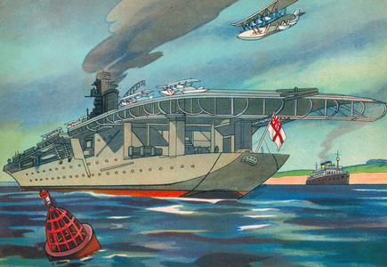 Modern Aircraft-Carrier (colour litho)