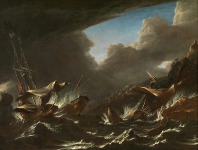 Storm at Sea (oil on canvas)