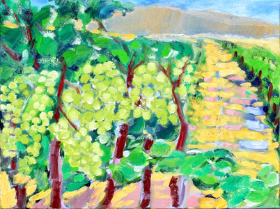 Chardonnay Grapes, Napa, 2019, (oil on canvas)