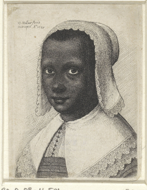 Portrait of a young black woman, 1645 (etching)