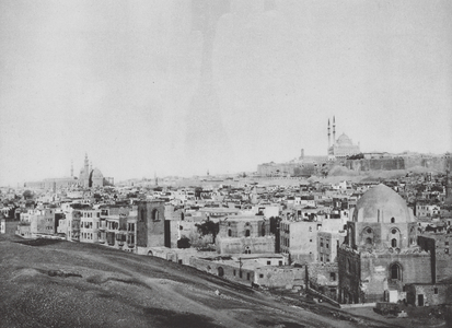 Egypt: Cairo, General view of the Southern part of the city (b/w photo)
