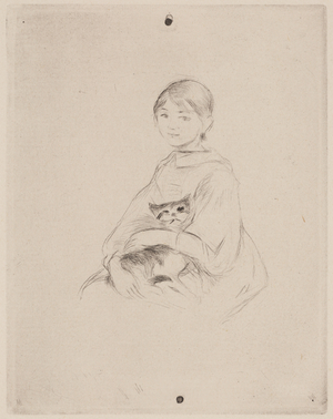 Young Girl with Cat (Julie Manet), 1889 (drypoint)