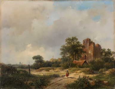 Landscape with the Ruins of Brederode Castle in Santpoort, 1844 (oil on panel)