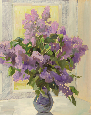 Flowers by the Window, 1962 (watercolour on card)