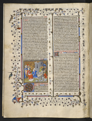 Royal MS 15 D III f.15v Old Testament Scene, 'Bible Historiale, Volumes 1 and 2', 1411 (vellum)