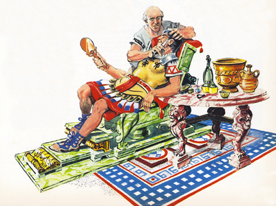 Roman shave (colour litho)