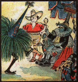 Nestor Fenleroc, European settler visits an African tribe. 1923 (engraving)