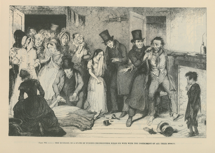 In a state of furious drunkeness (engraving)