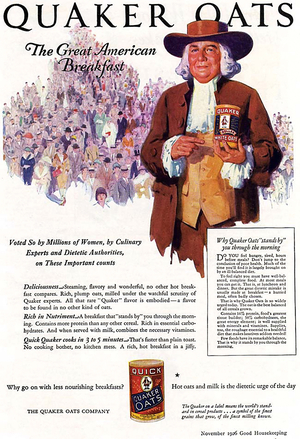 Quaker Oats Magazine Advert, USA, 1920s
