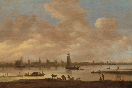 View of an Imaginary Town across a River, 1649 (oil on panel)