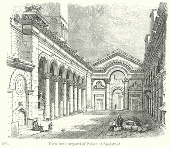 View in Courtyard of Palace at Spalatro (engraving)