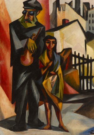 The Blind Fiddler, 1924 (oil on canvas)