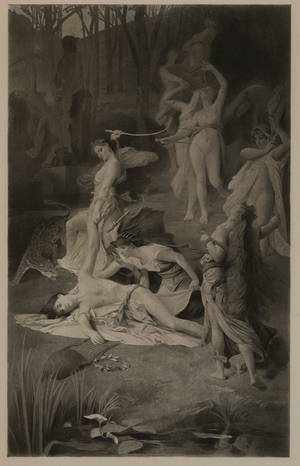 The Death of Orpheus, from The Masterpieces of French Art by Louis Viardot, Published by Gravure Goupil et Cie, Paris, 1882, Gebbie & Co., Philadelphia, 1883