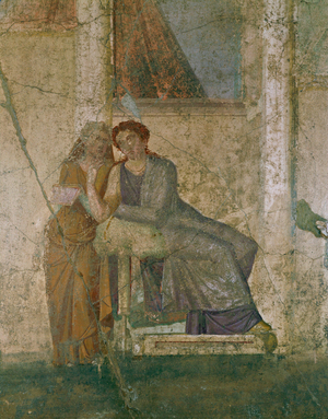 Phaedra and maid servant, Pompeii, Italy (fresco)