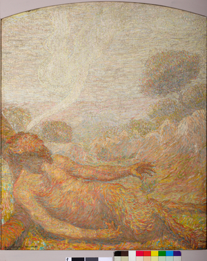 The brute awakened by an angel, 1920 (oil on canvas)