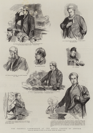 The Parnell Commission at the Royal Courts of Justice (engraving)