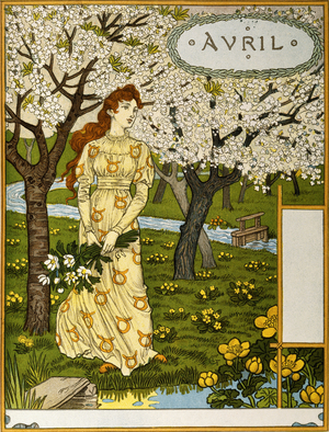April, Illustration from  the fine art portofolio 'Le Mois', 1896 (engraving)