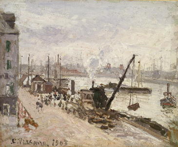 Quayside at Le Havre, 1903 (oil on batiste)