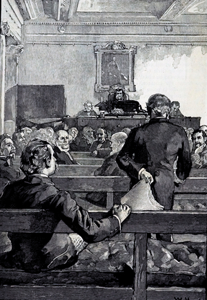 An engraving depicting a meeting of the Royal Society at Burlington House, London, 19th century