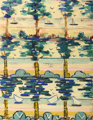 Yachts, 1961 (tempera on paper)