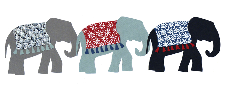 Elephants, 2015 (cut paper and pen)