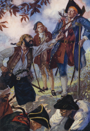 Illustration for Treasure Island (colour litho)