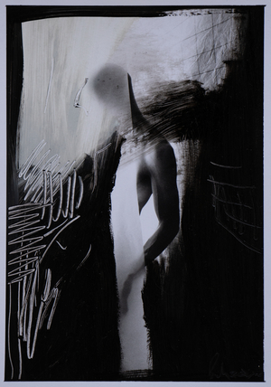 Focus, 2022 (oil on silver gelatin print)