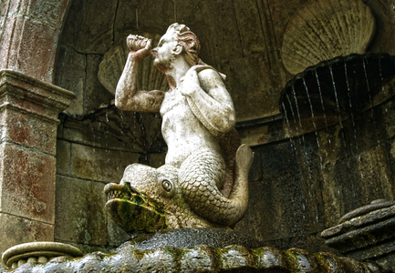 Triton Fountain, Santuário de Nossa Senhora dos Remédios, Lamego, Portugal 1738 (stone)